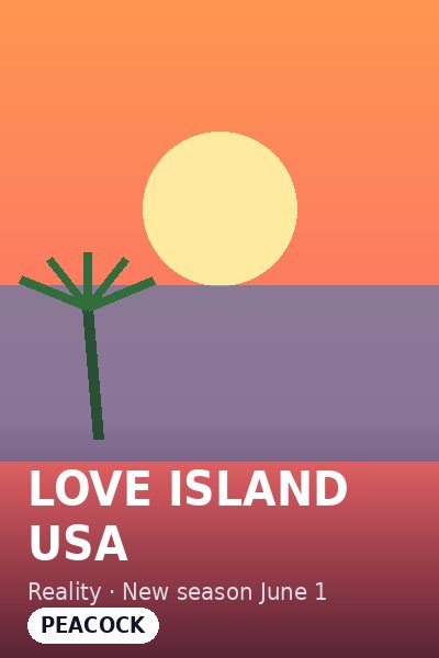 Love Island USA on Peacock illustrated title card